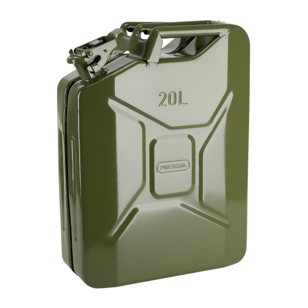 Pressol Metal Askeri Bidon,i metal yakıt tanki, 20 LT Kapaklı yakıt bidonu